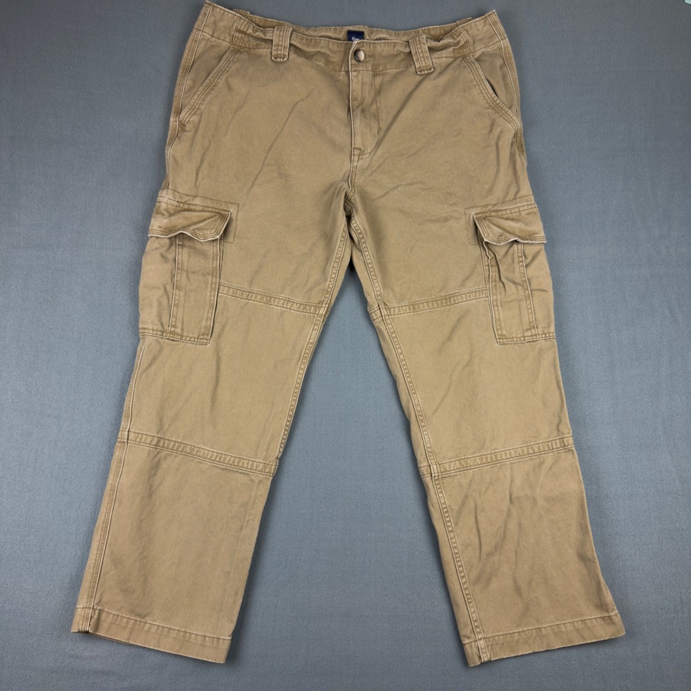 Gap Mens Tan Khaki Cargo Pants 38x30 Straight Leg Cotton Utility Workwear FA11